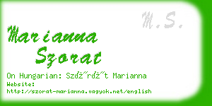 marianna szorat business card